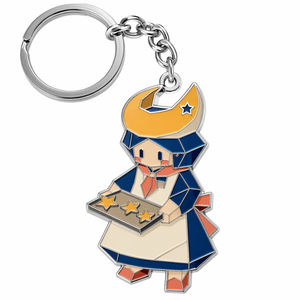 Porte-clés personnalisé en émail dur 3D géométrique Lune, en alliage de zinc de qualité supérieure, souvenir de personnage d'anime pour cadeau et collection de boulangerie - Product Image 3