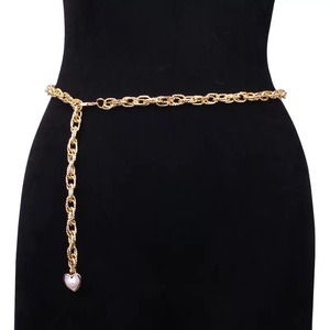 <span class=keywords><strong>Ceinture</strong></span> en alliage perlée pour femme, largeur 1 <span class=keywords><strong>cm</strong></span>, longueur <span class=keywords><strong>105</strong></span> <span class=keywords><strong>cm</strong></span>, style décontracté, fermoir mousqueton - Product Image 4