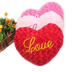 AIFEI TOY Fabrik Großhandel Red Heart Shaped OEM Custom Text LOGO Valentine Herz Plüsch tier Kissen für Valentinstag Geschenke