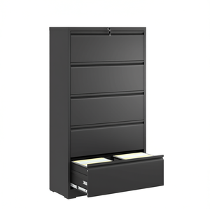 Db 5 Drawer Black <b>Metal</b> Lateral File <b>Cabinet</b> Lockable Office <b>Filing</b> <b>Cabinet</b> - Product Image 1