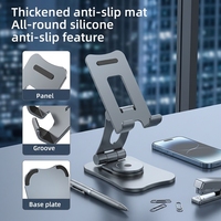 Support de tablette et de téléphone en aluminium, réglable multi-angles, pliable, support de bureau pour iPhone, iPad, smartphones et tablettes Samsung