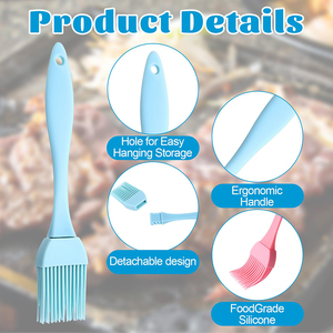 Juego de 5 Brochas de Silicona para Repostería, Libres de BPA, Aptas para Lavavajillas, Brochas de Silicona para Cocinar, Hornear, Asar a la Parrilla y Barbacoa - Product Image 4