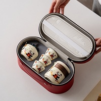 Ensemble cadeau d'affaires Anji Newell avec design panda, cadeau de conférence pour 3 à 5 personnes, ensemble de thé portable pour les réunions