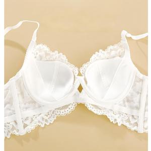 Wholesale Floral Lace Lingerie <b>Set</b> Women Underwire Sheer <b>Bra</b> and Panty 2 Piece <b>Set</b> with Bow Detail See Through Underwear OEM ODM - Product Image 6