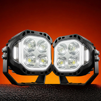Nouveaux phares LED de style Baja de 3 pouces, 8000LM, 12V-36V, avec rétroéclairage ambre, faisceau de conduite, compatibilité universelle pour camions 4x4 et UTV