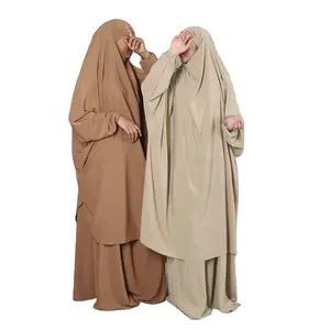 Wholesale High Quality Jilbab Modest Nida Niqab Khimar Abaya Muslim Islamic Clothing Butterfly Prayer Abaya Two Piece Set Jilbab