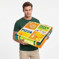 Boîtes à pizza personnalisées en gros avec logo imprimé, imperméables, biodégradables, jetables, en carton ondulé, pour restaurants