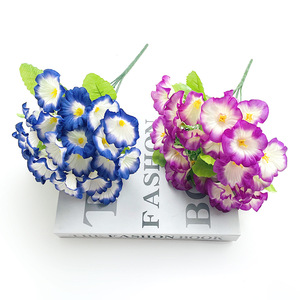 ดอกไม้ประดิษฐ์รูปดอกมอร์นิ่งกลอรี 25 หัว ช่อดอกไม้ผ้าไหมสำหรับตกแต่งบ้าน อุปกรณ์ประกอบฉากถ่ายภาพงานแต่งงาน - Product Image 3