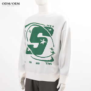 Suéter Personalizado OEM de Manga Larga, Suéter de Punto de Algodón, Cuello Redondo, Jacquard, para Hombre - Product Image 3