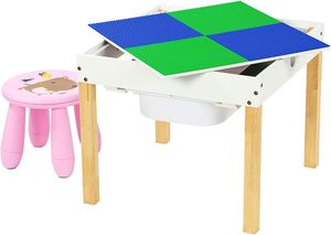Tavolo e sedia da gioco Multi-funzionale in <span class=keywords><strong>legno</strong></span> per <span class=keywords><strong>bambini</strong></span> lavagna e pannello di costruzione con cassetti - Product Image 4