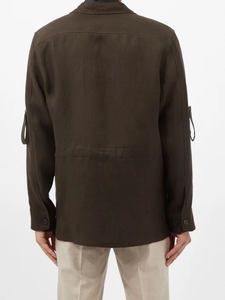 <span class=keywords><strong>Giacca</strong></span> da camicia nuova moda da <span class=keywords><strong>uomo</strong></span> in misto <span class=keywords><strong>lino</strong></span> di alta qualità su misura OEM - Product Image 2