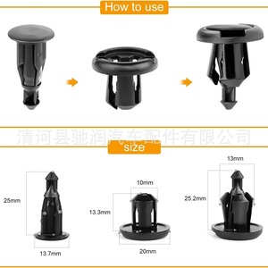 Clip de pare-chocs de 10 mm, fixation en plastique, rivet d'assemblage pour réparation et remplacement Honda Toyota - Product Image 1