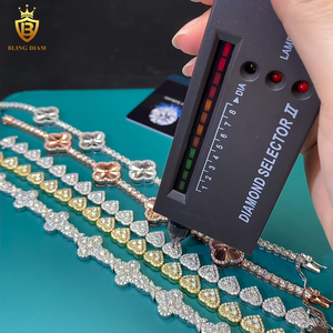 Хит продаж: браслеты с бриллиантами, браслеты с муассанитом в форме сердца и клевера, теннисные браслеты из серебра 925 пробы с муассанитом VVS для женщин, с сертификатом GRA - Product Image 4