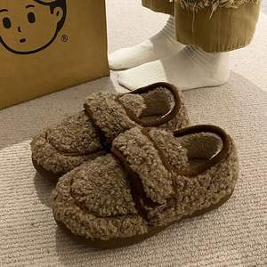 Fleece Toe Half-<b>slipper</b> for Women's Outerwear 2025 New Spring Autumn Winter Thick-soled Double-layer Wool Cotton Warm Outdoor - Product Image 4