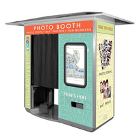 Machine à selfie interactive en réalité augmentée avec impression de journaux métalliques, style vintage, photomaton de style rétro