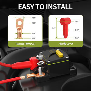 Disyuntor de reinicio Manual eléctrico de 12V CC, disyuntor de coche resistente al agua, interruptor de encendido y apagado M8 de 100 amperios, protector 100A - Product Image 3