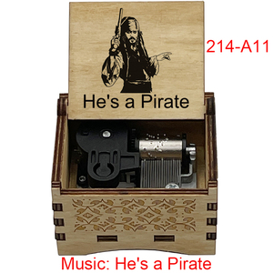 Caja Musical de Madera con Manivela de la Película Piratas del Caribe, Movimiento Musical de Cuerda, Regalo de Madera Especial y Adorable para Cumpleaños de Amigos - Product Image 5