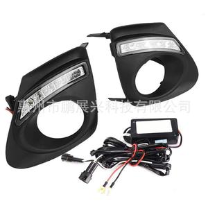 Kit de feux de jour à LED pour Toyota Corolla 2010-2013, feux antibrouillard avant, noir ABS avec faisceau de câblage - Product Image 1