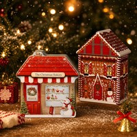 Boîte en métal pour biscuits et bonbons de Noël, vente en gros, boîte de rangement alimentaire, cadeau de Noël, boîte en métal, styles multiples, stock disponible
