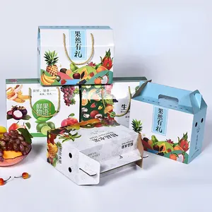 중국 공장 맞춤형 로고 컬러 인쇄 사과 포도 바나나 오렌지 과일 쌀 상자 골판지 포장 상자