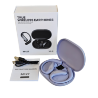 Écouteurs sans fil à oreille ouverte avec crochet d'oreille, conception audio transparente, contrôle tactile 5.4, étanchéité IPX-2, plus de 20 heures d'autonomie