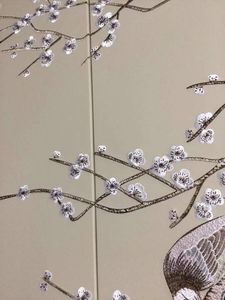 Panel dinding PVC bordir geometris Modern, dekorasi rumah tahan air tahan api dapat disesuaikan untuk latar belakang TV kamar tidur - Product Image 4