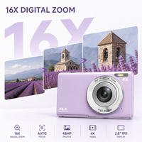 Cámara Digital 4K, Videocámara 4K FCC, 48MP, Autoenfoque, Pantalla CMOS, Ligera, para Retratos, Vacaciones, Estudiantes y Fotografía Diaria