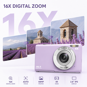 <span class=keywords><strong>กล้อง</strong></span>ดิจิตอล 4K <span class=keywords><strong>กล้อง</strong></span>วิดีโอ 4K FCC ความละเอียด 48MP ระบบออโต้โฟกัส หน้าจอ CMOS น้ำหนักเบา เหมาะสำหรับถ่ายภาพบุคคล วันหยุด นักเรียน และการถ่ายภาพในชีวิตประจำวัน - Product Image 2