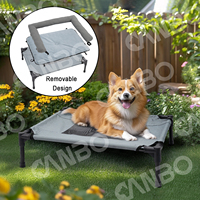 Lit surélevé pour chien avec tête de lit et rebord en peluche, pour chiens de taille moyenne à grande, vente en gros