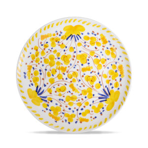 复古 12 英寸黄色花卉图案大餐盘套装手绘陶瓷餐具婚礼装饰瓷器批发 - Product Image 3