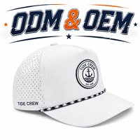 Casquette de baseball imperméable à séchage rapide avec logo personnalisé en patch de caoutchouc perforé au laser OEM ODM pour la pêche et la plage