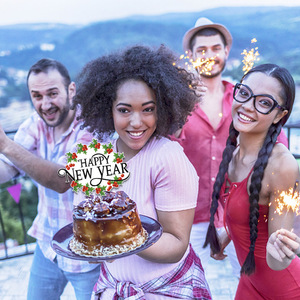 Nouveauté <span class=keywords><strong>2023</strong></span> : Décorations de gâteau Joyeux Nouvel An en papier pour <span class=keywords><strong>2023</strong></span> – Outils de décoration de gâteau du Nouvel An colorés XQA8028 - Product Image 3