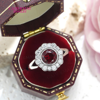 Boucles d'oreilles clous en rubis de laboratoire rouge sang de pigeon, collier et bague en moissanite pour femme, bijoux en argent S925 pour fiançailles et mariage