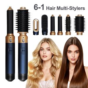 أداة تصفيف الشعر متعددة الوظائف 6 في <span class=keywords><strong>1</strong></span>، مجفف شعر 220 فولت، مكواة فرد وتجعيد الشعر، فرشاة احترافية متعددة الاستخدامات - Product Image 1