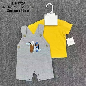 Ensemble de 2 pièces Fairy Realm pour <span class=keywords><strong>garçon</strong></span>, vêtements décontractés d'été, <span class=keywords><strong>salopette</strong></span> à manches courtes en coton 100% uni, fermeture à boutons - Product Image 3