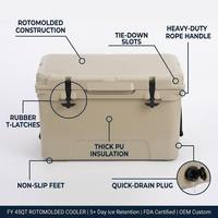 Glacière d'extérieur 45QT avec couvercle, isotherme et portable, pour camping, randonnée, pêche, pique-nique, plage, voyage, vente en gros