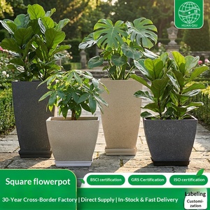Pot de fleurs créatif en résine respirante, style nordique, imitation béton, <span class=keywords><strong>grand</strong></span> format, durable, facile à nettoyer, pour balcon et usage domestique, idéal pour les Monstera - Product Image 5
