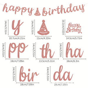Happy Birthday Glitter <b>Banner</b> Paper Party Decoration For Birthday Celebration - Product Image 5