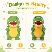 Peluche de dinosaure mignonne de haute qualité personnalisée, jouet en peluche OEM ODM, rembourrage en coton PP, pour cadeau d'enfant, décoration de la maison, souvenir