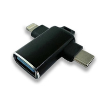 Adaptador OTG Tres en Uno Tipo C, Convertidor USB 3.0 para Tablet, Memoria USB, Ratón, Teclado