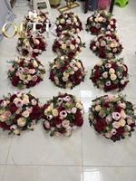Boule florale en terre cuite OLERAY, fleurs en soie au toucher réel, centre de table pour mariage, décoration d'événements bohèmes, vente en gros