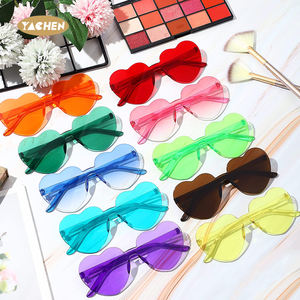 YACHEN批发时尚爱心心形无框派对太阳镜透明糖果色眼镜派对女性眼镜 - Product Image 6