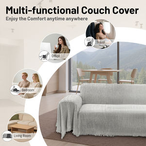 Housse de protection d'<span class=keywords><strong>angle</strong></span> en chenille personnalisable en forme de L, antidérapante, <span class=keywords><strong>anti</strong></span>-rayures, pour usage hôtelier, durable, facile à nettoyer, toucher doux - Product Image 3