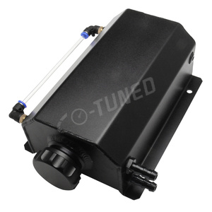 Réservoir d'huile moteur universel 2L Réservoir de reniflard en aluminium pour radiateur de refroidissement de moteur Réservoir de trop-plein carré avec bouchon de <span class=keywords><strong>vidange</strong></span> - Product Image 3