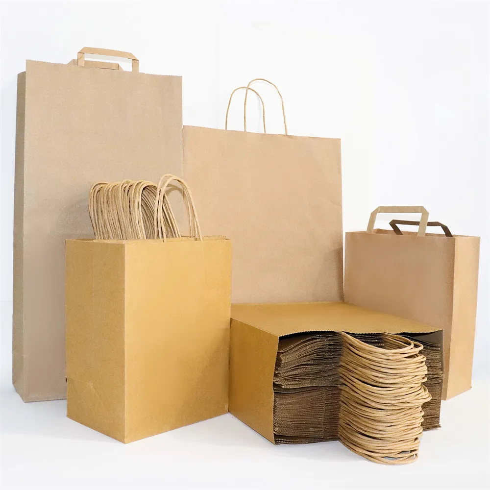 New Arrival Recycled Shopping Food Packaging Gift Giving-direct Factory Manufacturer Brown Kraft Paper Bag With Twisted Handle