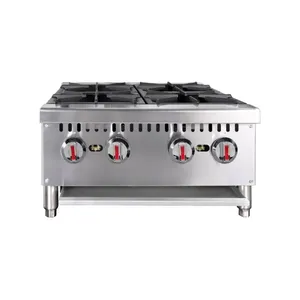 ETL Certificate Commercial Kitchen Equipment Cooker 4 Burner Gas Counter top Range Stove / Hot Plate For Restaurant