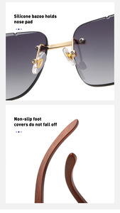 Haute qualité <span class=keywords><strong>carré</strong></span> rétro à la mode diamant lunettes de soleil <span class=keywords><strong>dégradé</strong></span> coloré <span class=keywords><strong>coupe</strong></span> sans monture hommes femmes lunettes de soleil - Product Image 6
