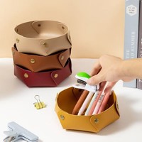 Plateau de bureau multifonctionnel moderne en similicuir gaufré et gravé au laser, coloré, personnalisable avec logo, idéal pour cadeaux faits main et promotionnels (vente en gros)