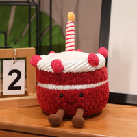 Jelly Cat Lapin britannique en peluche, poupée animal en peluche tenant un gâteau d'anniversaire, longue et douce, rembourrée en coton PP, cadeau, vente en gros