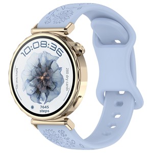 Nueva Correa <span class=keywords><strong>de</strong></span> Reloj <span class=keywords><strong>de</strong></span> Silicona con Grabado Láser Floral, Compatible con Relojes Huawei GT4/5, <span class=keywords><strong>Samsung</strong></span> y Garmin (18/20/22 mm) - Product Image 3